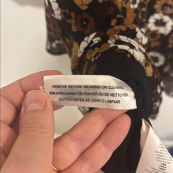 Michael Kors Floral Long Sleeve Dress - Brown and White - Picture 13 of 14